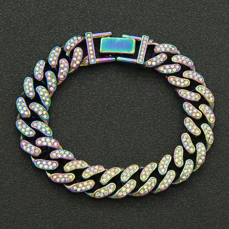 Hip Hop Dazzling Full Diamond Cuban Chain Bracelet Supplier