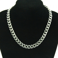 Simple Glossy Three Dimensional Stainless Steel Cuban Chain Necklace Supplier