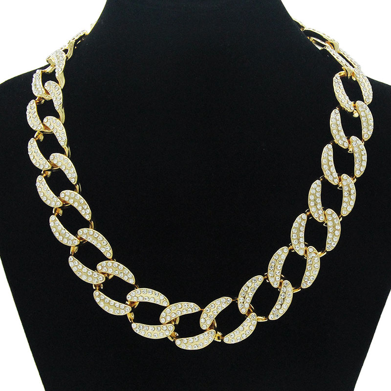 Exaggerated Cuban Chain Necklace With Full Diamonds Supplier