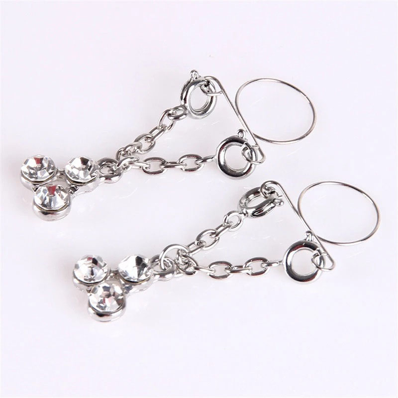 Explosive Three Diamond Fake Nipple Ring Tassel Adjustable Nipple Piercing Supplier