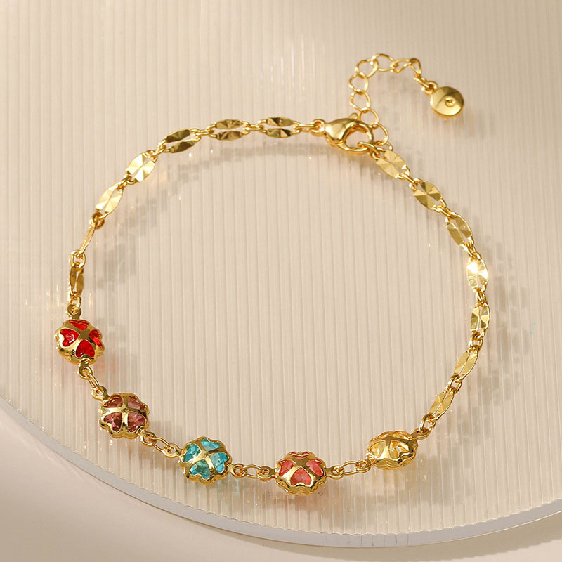 Wholesale Jewelry Trendy Bracelet Female Color Zirconia Geometric Hand Jewelry