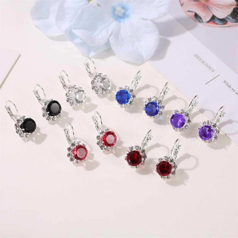 Fashion Round Crystal With Diamonds Sun Flower Earrings Classic Zirconia Temperament Earrings Supplier