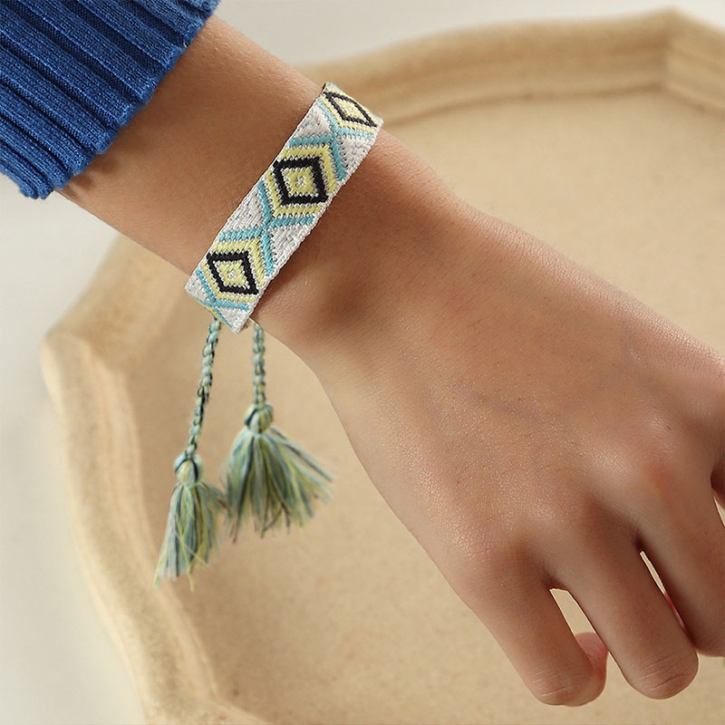 Fashion Vintage Wristband Bohemian Webbing Jewelry Hand-woven Tassel Fringe Bracelets Distributor