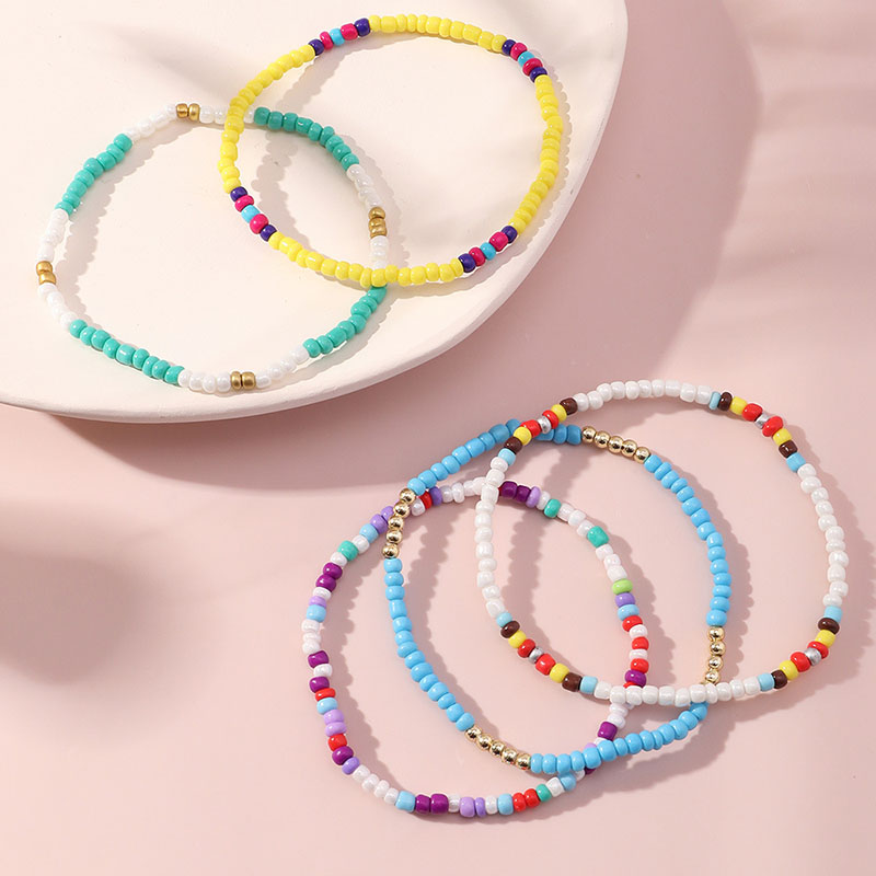Wholesale Jewelry Bohemian Ethnic Wind Hand Wear Colorful Rice Bead Bracelet Small Fresh Multi-color Rice Bead String