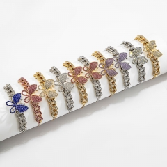 Wholesale Jewelry Chain Full Of Diamonds Bracelet Retro Niche Design With Diamonds Butterfly Hand Ornaments