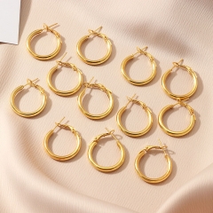 Fashion Simple Metal C-shaped Earrings Popular Circle Earrings 6 Pairs Supplier