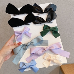 Wholesale Jewelry Retro Satin Bow Hair Rope Hair Clip Sweet And Versatile Ribbon Hair Ring