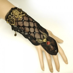 Wholesale Jewelry Halloween Vintage Skull Wings Black Lace Bracelet