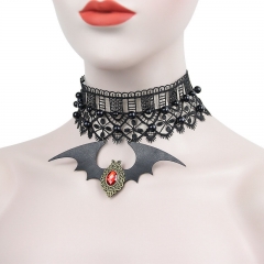 Wholesale Jewelry Necklace Black Lace Pearl Clavicle Chain Halloween