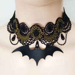 Vintage Lace Necklace Bat Halloween Distributor