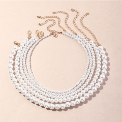 Wholesale Jewelry Fashion Jewelry Elegant Positive Round Imitation Pearl Necklace Popular Pearl Necklace