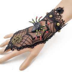 Wholesale Jewelry Spider Web Black Lace Gloves Ring Halloween