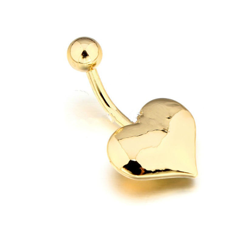 Heart-shaped Gold-plated Belly Button Ring Navel Ring Belly Button Piercing Body Jewelry Manufacturer