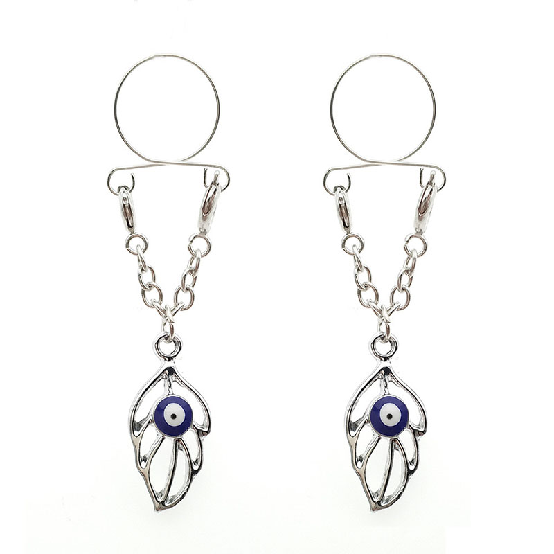 Leaves Evil Eye Blue Fake Nipple Ring Adjustable Nipple Piercing Manufacturer