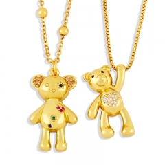 Wholesale Jewelry Cute Bear Necklace Design Sense Of Light Luxury Tide Collarbone Chain