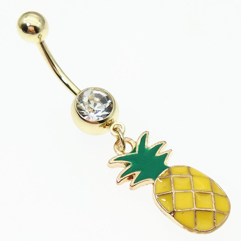 Explosive Pineapple Pineapple Belly Button Ring Navel Ring Belly Button Piercing Manufacturer