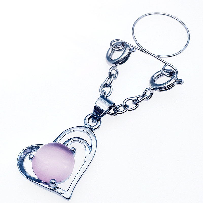 Adjustable Fake Nipple Ring Heart-shaped Cat's Eye Stone Breast Jewelry Manufacturer