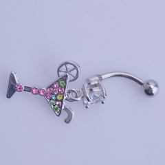 Water Glass Wine Glass Colorful Belly Button Ring Navel Ring Belly Button Manufacturer