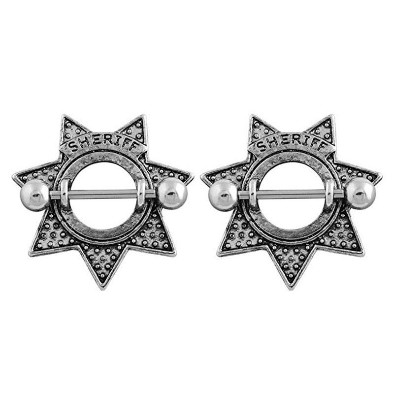 Explosive Smeared Black Star Nipple Ring Nipple Piercing Body Jewelry Manufacturer