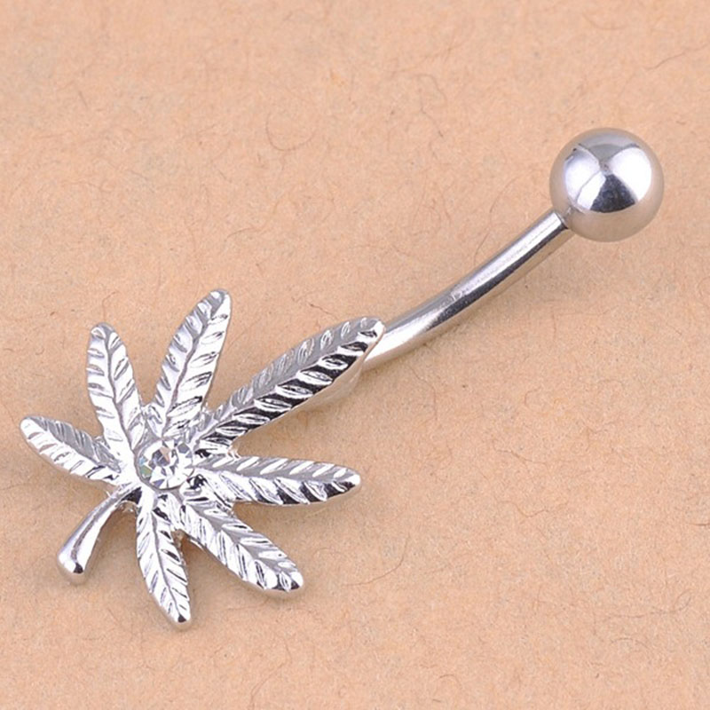 Tree Leaves Maple Leaves Short Belly Button Ring Navel Ring Belly Button Manufacturer