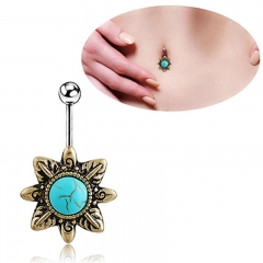 Turquoise Star Vintage Belly Button Ring Body Piercing Manufacturer