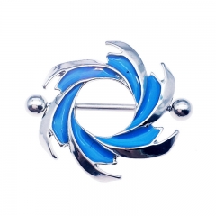 Oil Dripping Windmill Nipple Ring Wind And Fire Wheel Nipple Piercing Body Jewelry Manufacturer