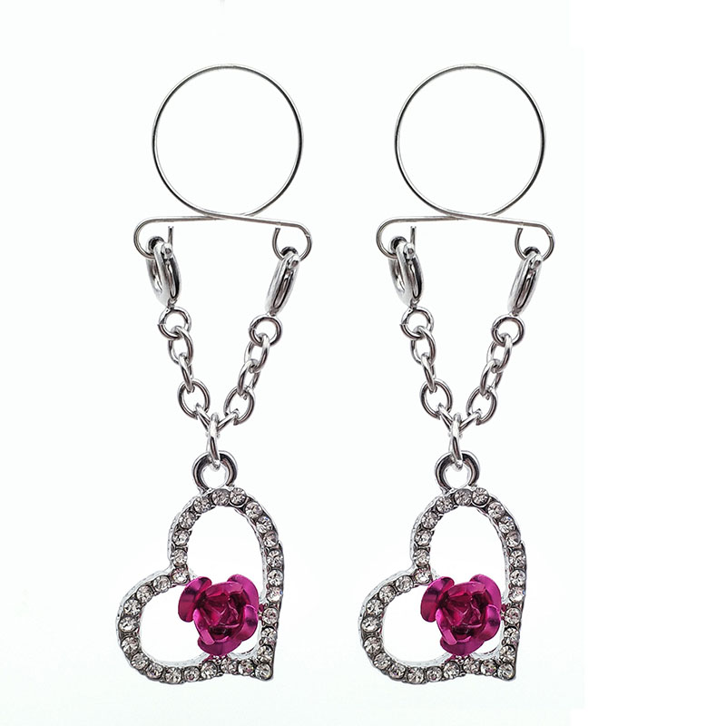 Heart Shaped Rose Fake Nipple Ring Adjustable Nipple Piercing Manufacturer