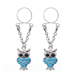 Lake Blue Owl Cute Fake Nipple Ring Adjustable Nipple Piercing Manufacturer
