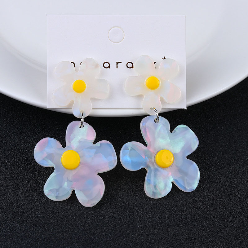 Wholesale Jewelry Korean Trend Simple Double Sun Flower Earrings Acrylic Earrings
