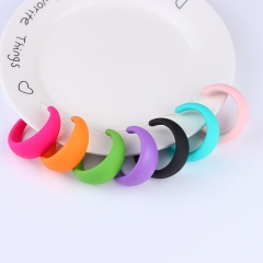 Wholesale Jewelry C Circle Geometric Earrings Candy Color Earrings Acrylic