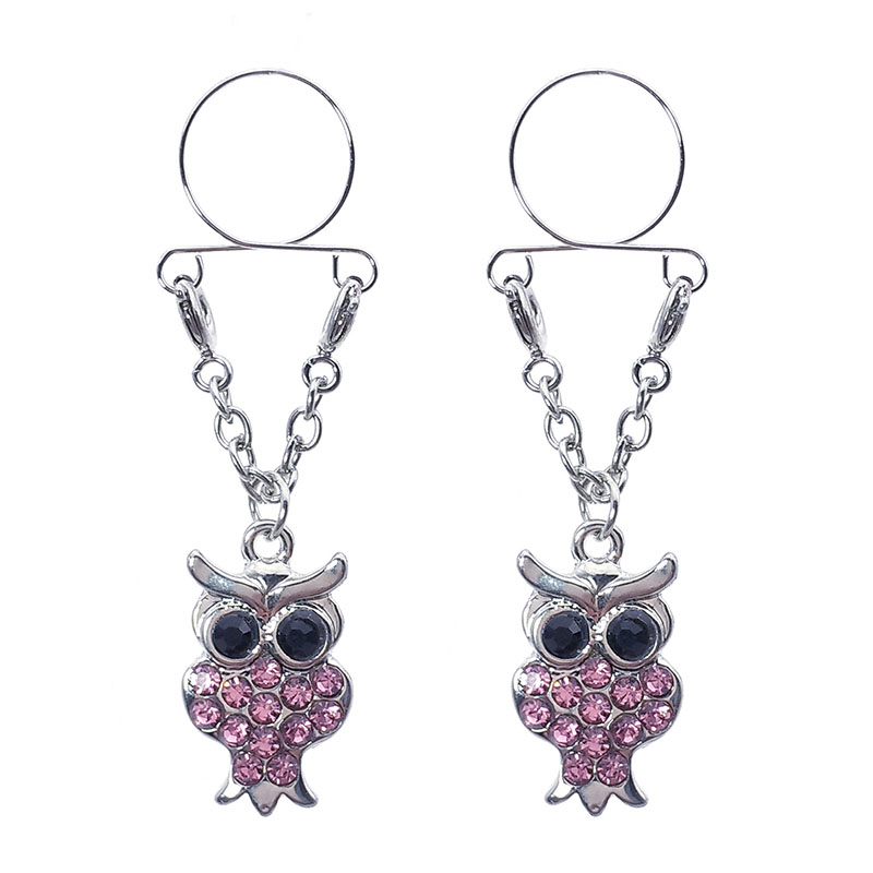 Pink Owl Cute Fake Nipple Ring Adjustable Nipple Piercing Manufacturer