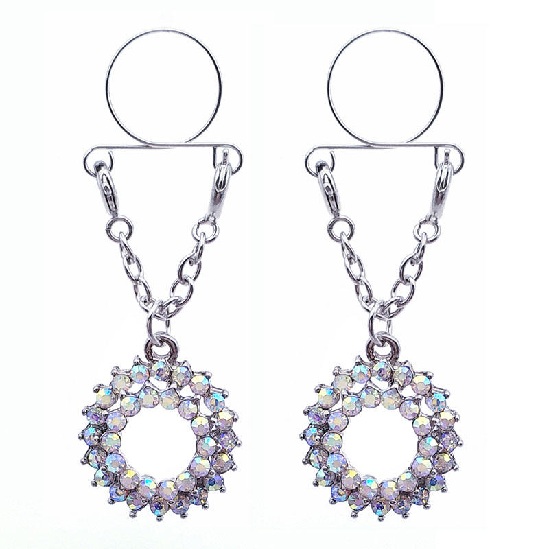 Double Circle Diamond Fake Nipple Ring Adjustable Nipple Piercing Manufacturer