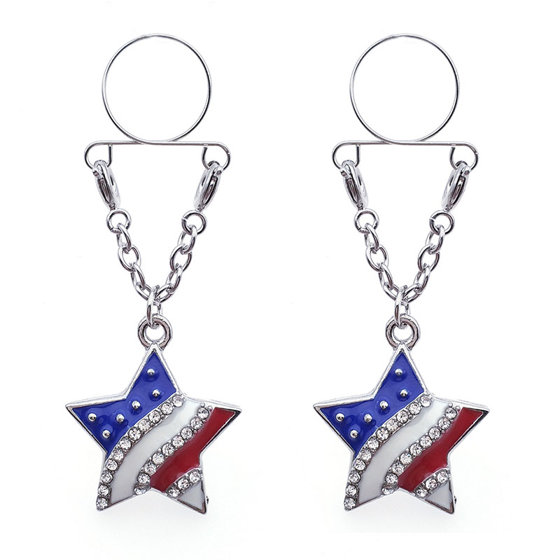 American Flag Star Fake Nipple Ring Adjustable Nipple Piercing Body Piercing Manufacturer