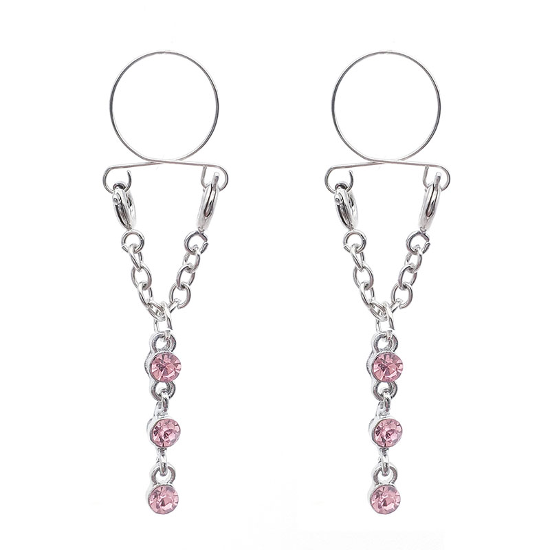 Pink Teardrop Fake Nipple Ring Adjustable Nipple Piercing Body Jewelry Supplier