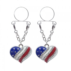 American Flag Heart-shaped Fake Nipple Ring Adjustable Nipple Piercing Manufacturer