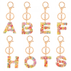 Wholesale Jewelry Resin 26 English Letters Fruit Pendant Popular Keychain Drip Rubber