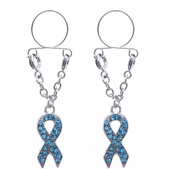 Lake Blue Ribbon Fake Nipple Ring Adjustable Nipple Piercing Supplier