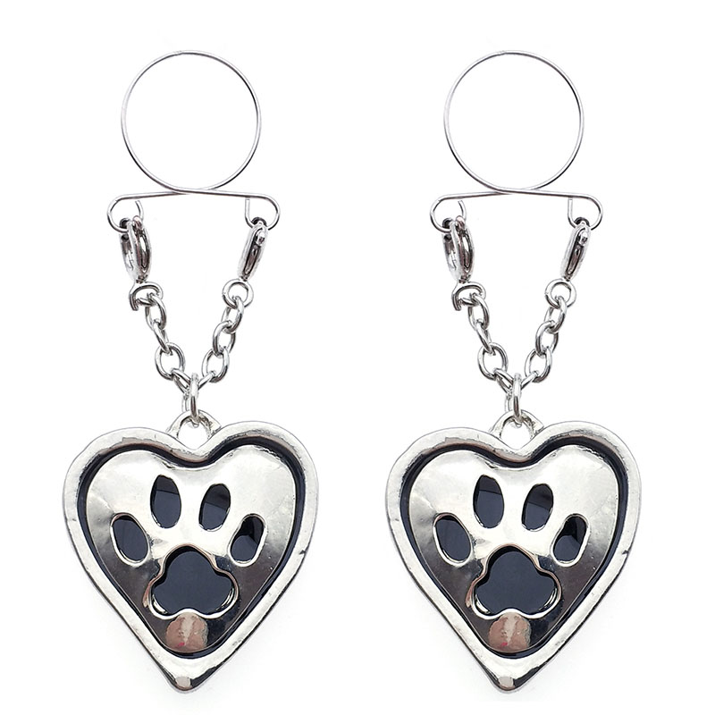 Black Bear Paw Fake Nipple Ring Adjustable Nipple Piercing Body Piercing Supplier