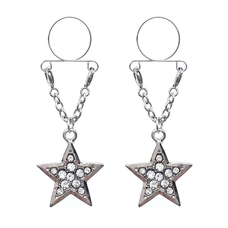 Pentagram Fake Nipple Ring White Star Adjustable Nipple Piercing Supplier