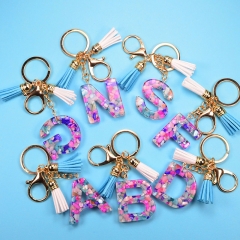 Wholesale Jewelry Tassel English Letters Keychain Resin Acrylic