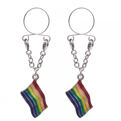 Rainbow Flag Fake Nipple Ring Adjustable Nipple Piercing Body Jewelry Manufacturer