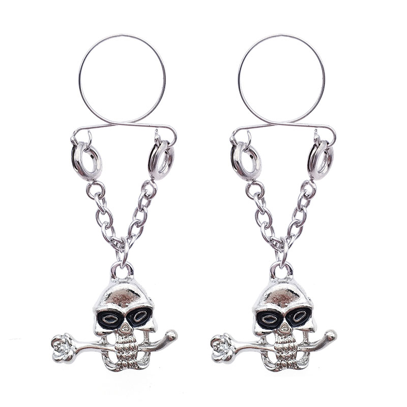 Black Skull Rose Fake Nipple Ring Adjustable Nipple Piercing Supplier