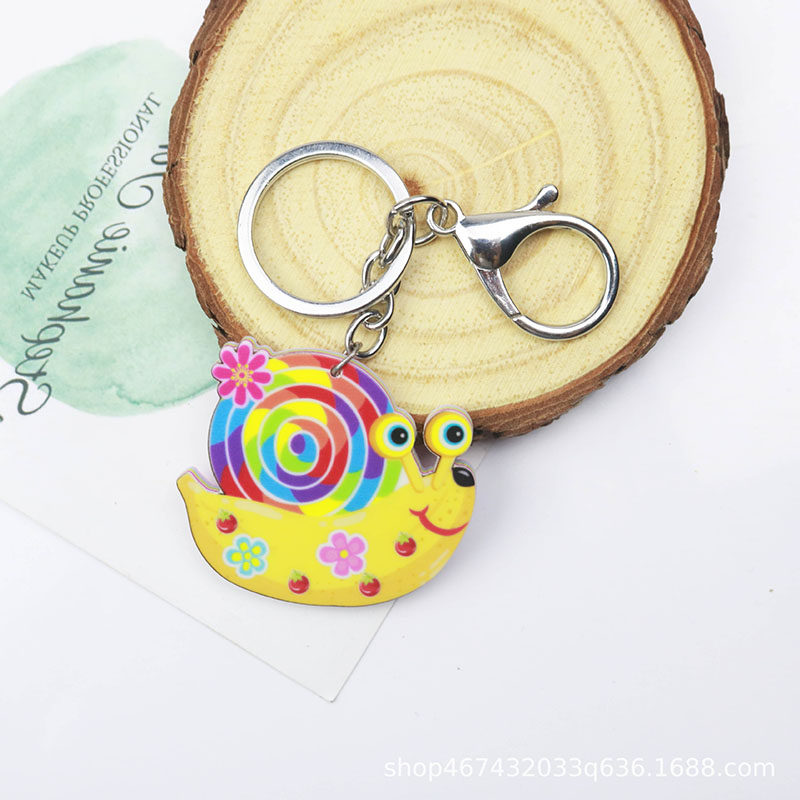 Wholesale Jewelry Banana Snail Keychain Cute Pendant Plastic Printing