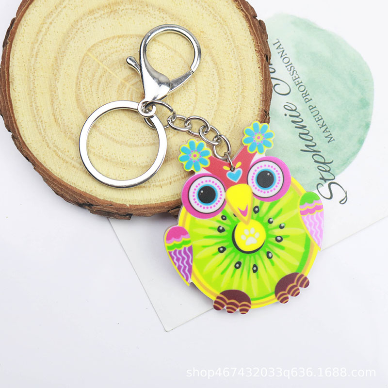 Wholesale Jewelry Kiwi Owl Keychain Cute Cartoon Bag Pendant