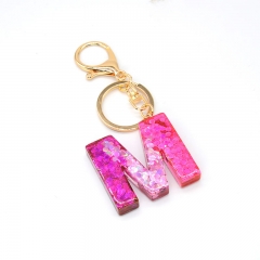 Wholesale Jewelry Glitter Drip Glue Alphabet Keychain