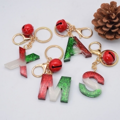 Wholesale Christmas Series Letter Keychain Drip Glue Three-dimensional Pendant Bells