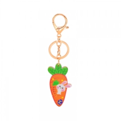 Wholesale Jewelry Cartoon Acrylic Custom Pendant Printing Carrot Keychain
