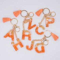 Wholesale Jewelry Creative English Letters Keychain Resin Drip Glue Tassel