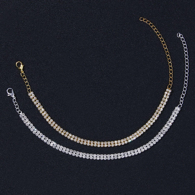 Sexy Double-row Anklets Simple And Versatile Full Of Diamonds Crystal Anklets Manufacturer