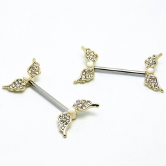 Explosive Gold Wings Imitation Opal Breast Ring Breast Jewelry Body Piercing Jewelry Supplier